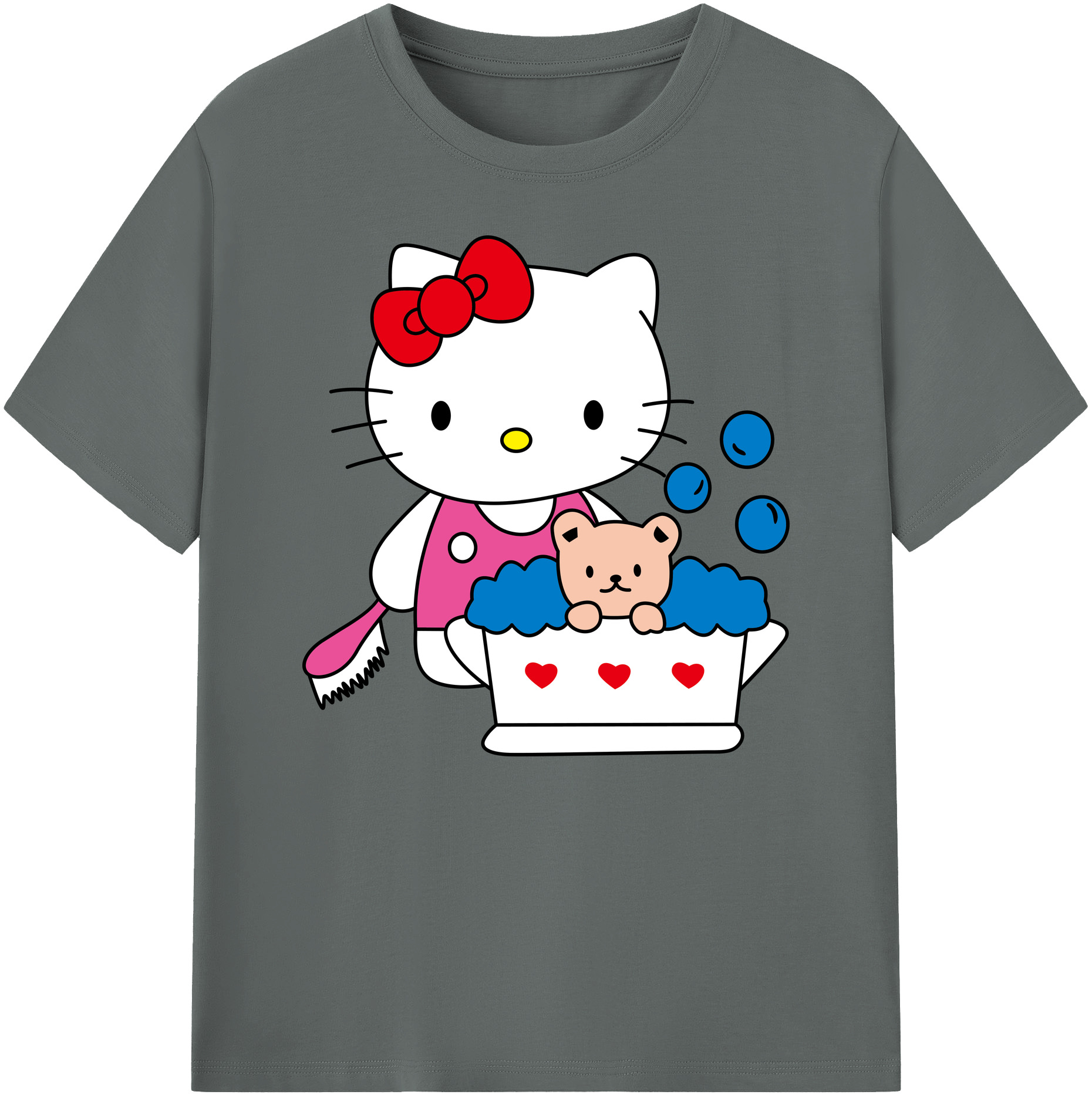 （画像用） Hello Kitty ハローキティ 綿100％ メンズ半袖Tシャツ｜肌触りやわらか＆通気性